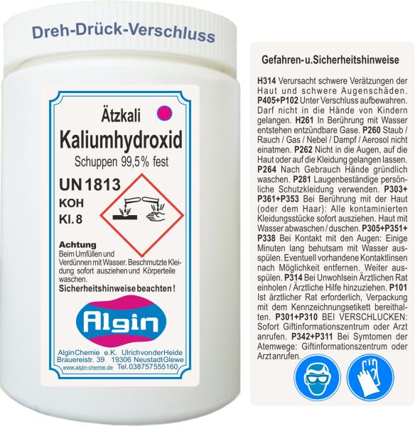 Ätzkali - Kaliumhydroxid 1 kg Dose